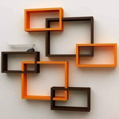 Mark Wood Wall Mount Intersecting Shelves Wall Hanging Shelf - Image 7