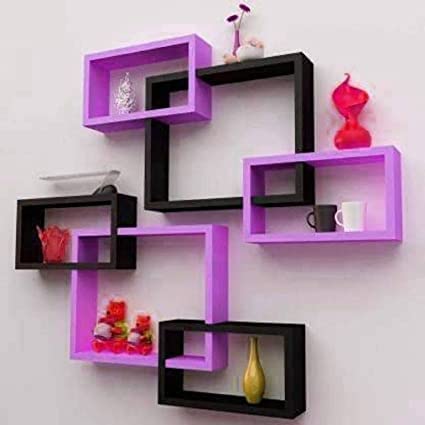 Mark Wood Wall Mount Intersecting Shelves Wall Hanging Shelf - Image 6