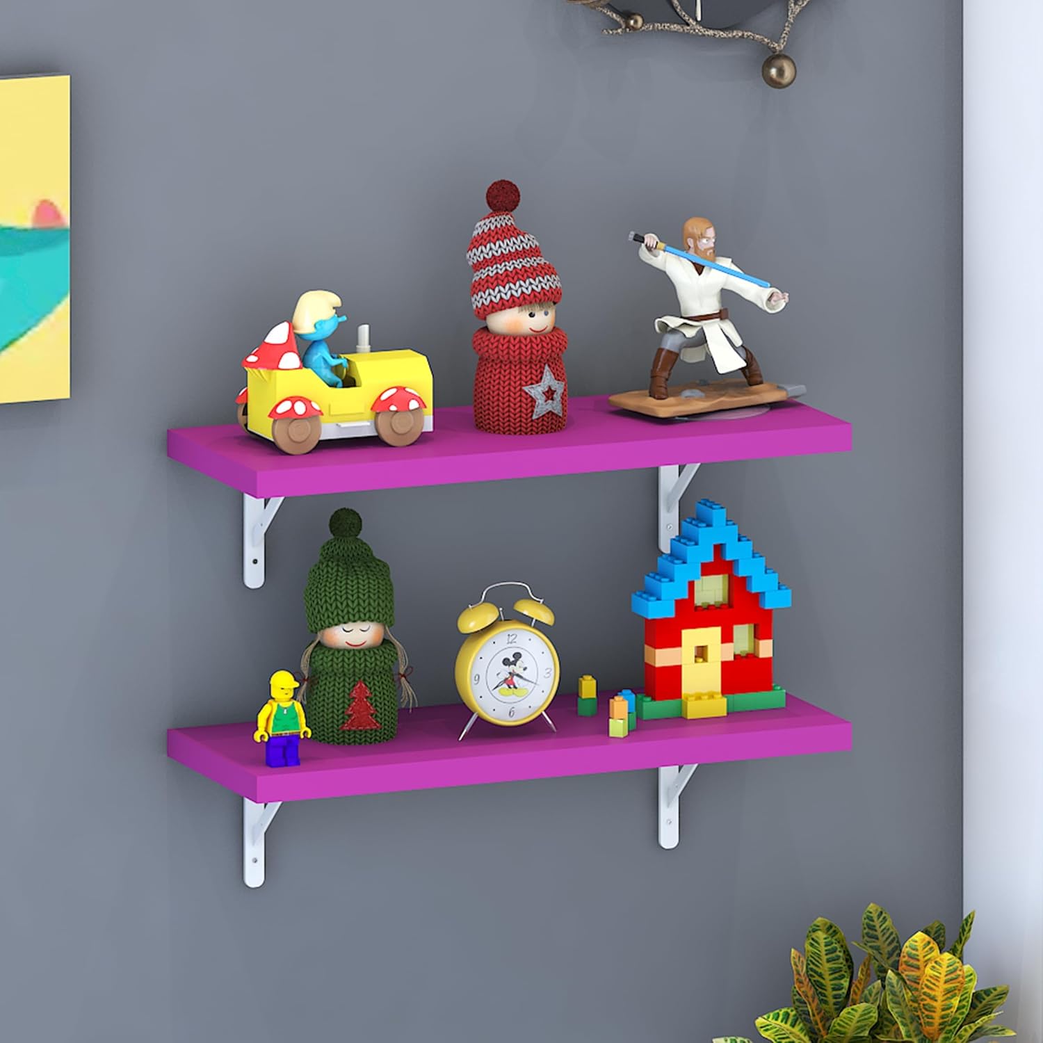 Wooden & Wrought Wall Shelf Wall Rack - Image 3