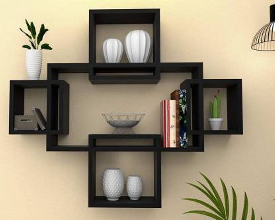Mark Wood Wall Mount Intersecting Set Of 5 Wall Hanging Shelf - Image 6