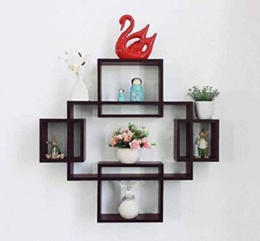 Mark Wood Wall Mount Intersecting Set Of 5 Wall Hanging Shelf - Image 5