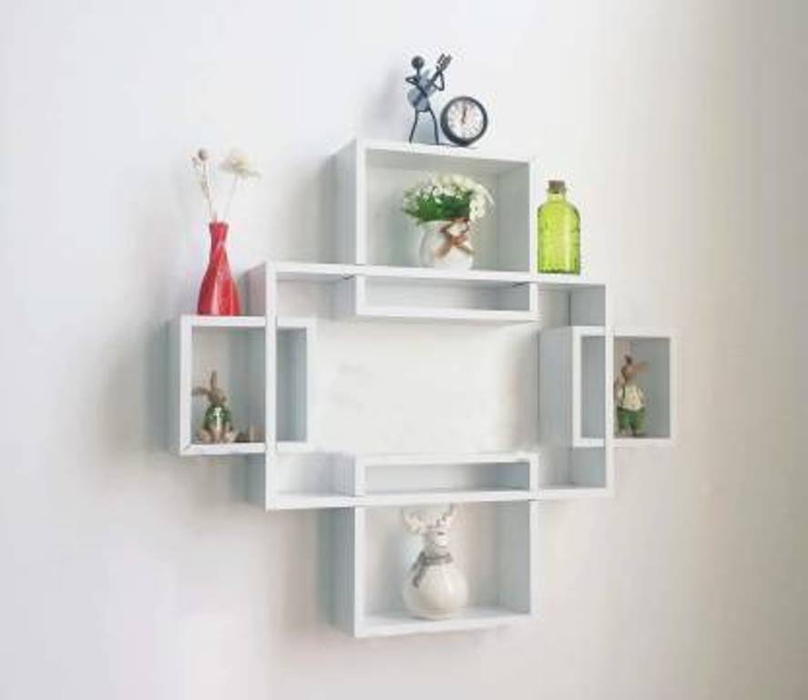 Mark Wood Wall Mount Intersecting Set Of 5 Wall Hanging Shelf - Image 4