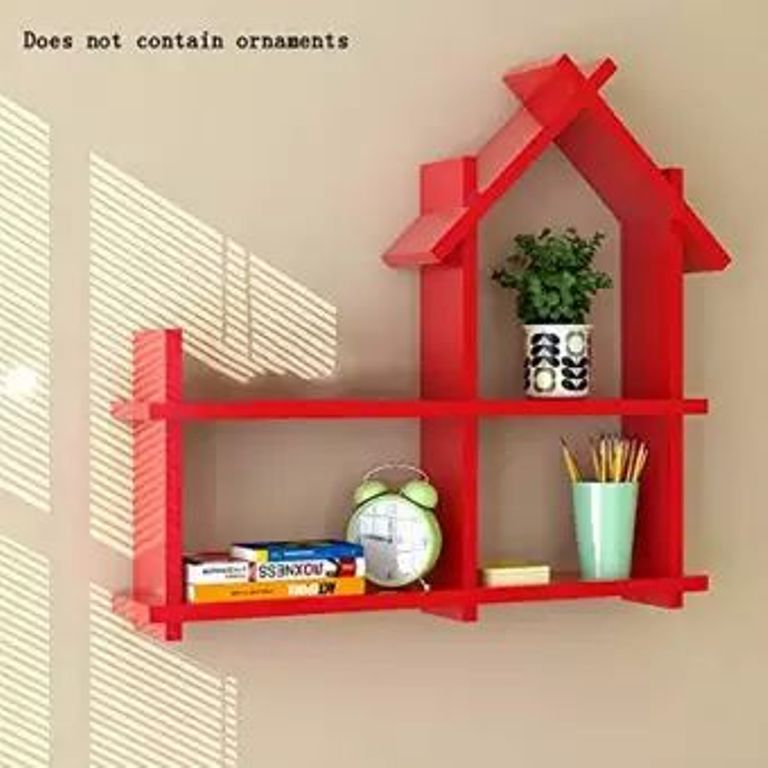 Mark Wood Hut shape wall hanging decor book rack shelf - Image 5
