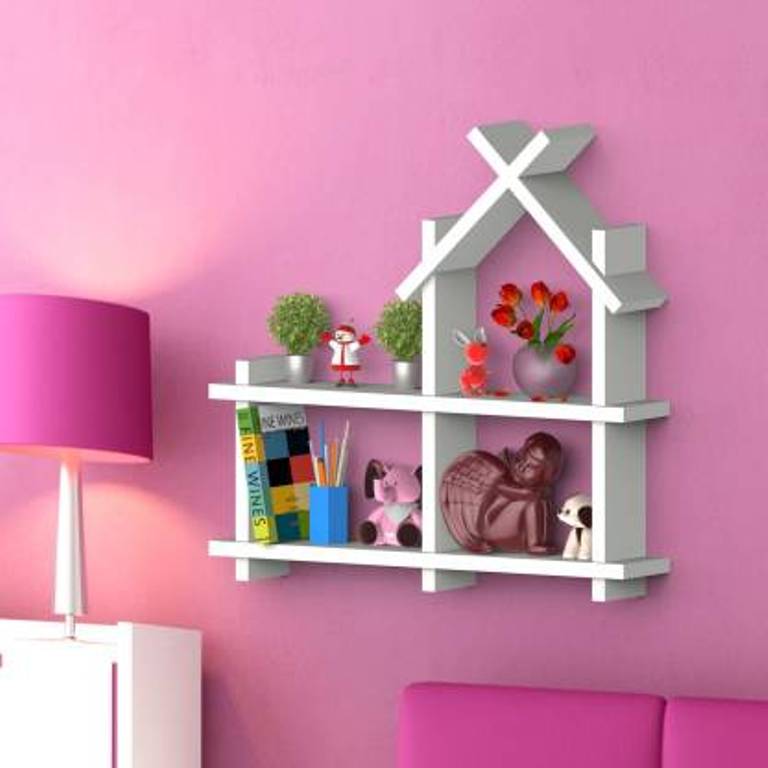 Hut shape wall hanging decor book rack