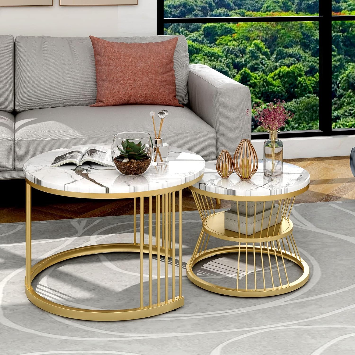 Mark Wood Round Coffe Table Living Room Living Room Bedroom - Image 2
