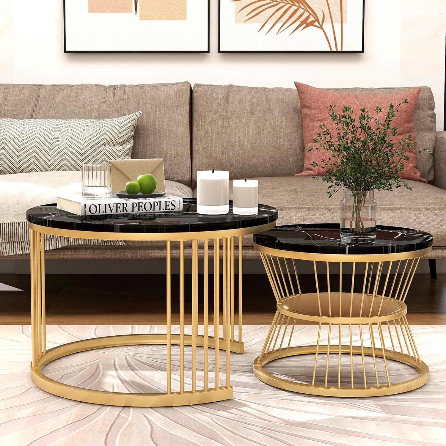 Mark Wood Round Coffe Table Living Room Living Room Bedroom - Image 7